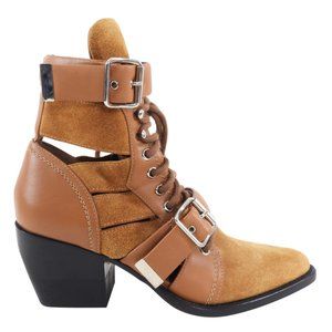 Chloe Tan Leather Rylee Boots